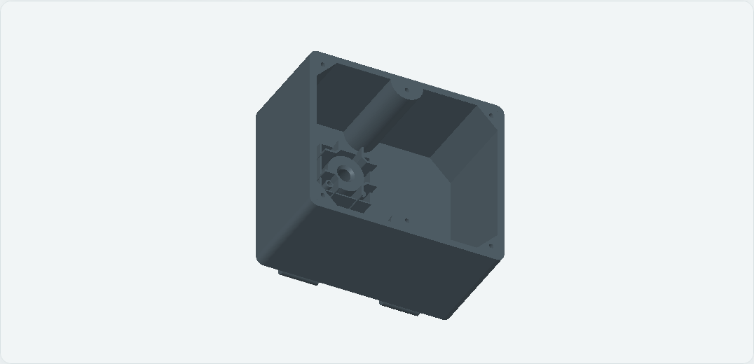 Imagem estatica do mockup: Carcaça de comando com berço integrado — mockup R3.8