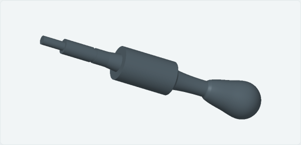 Imagem estatica do mockup: Haste com manopla do joystick — mockup